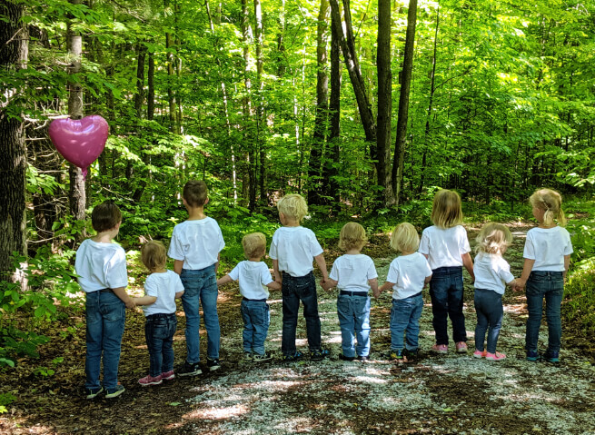 Kids in a forest